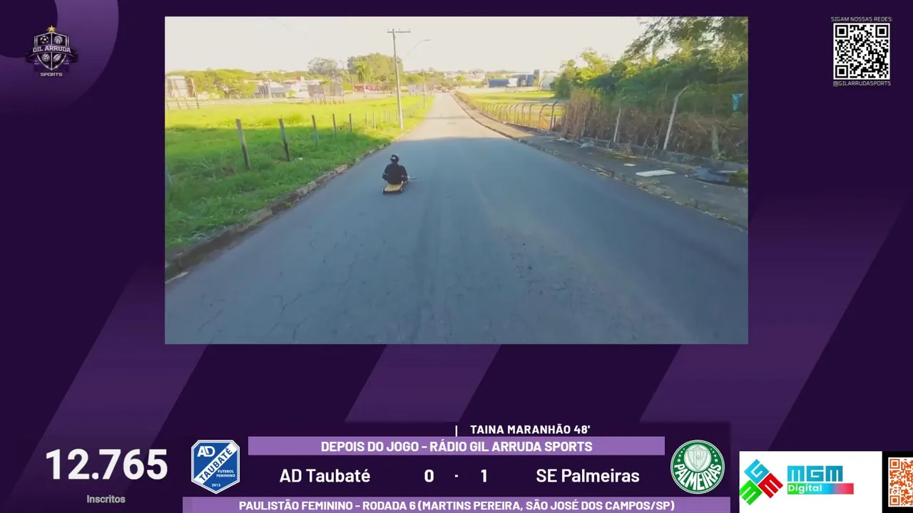 TAUBATÉ x PALMEIRAS Ao Vivo do Joaquinzão – Paulistão Feminino na Rádio Gil Arruda Sports (Rodada 6)