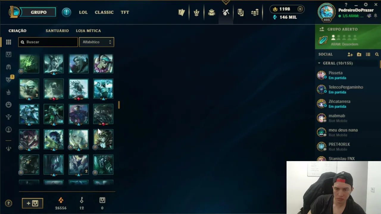 Jogando aram de cartinha e testando a live