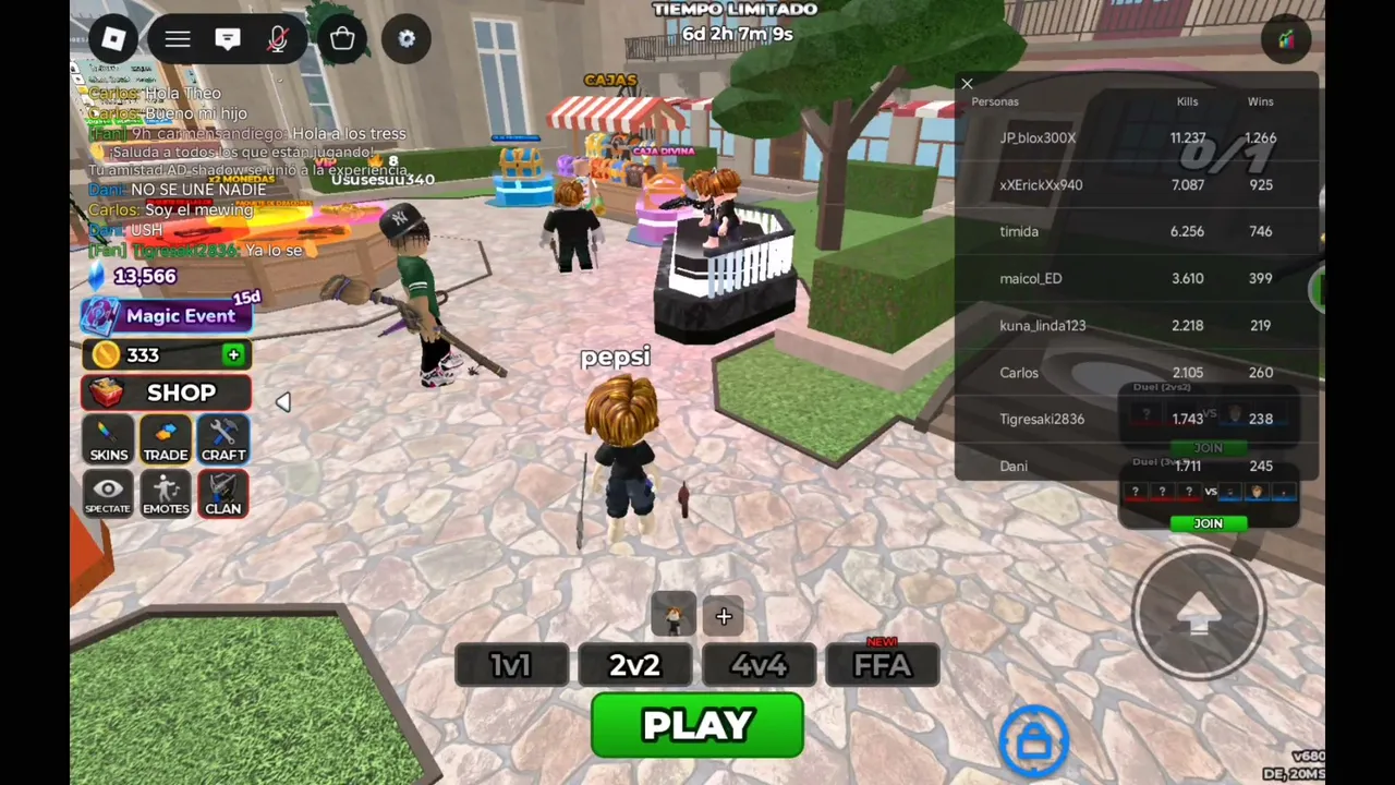 jugando con personas de kick en roblox