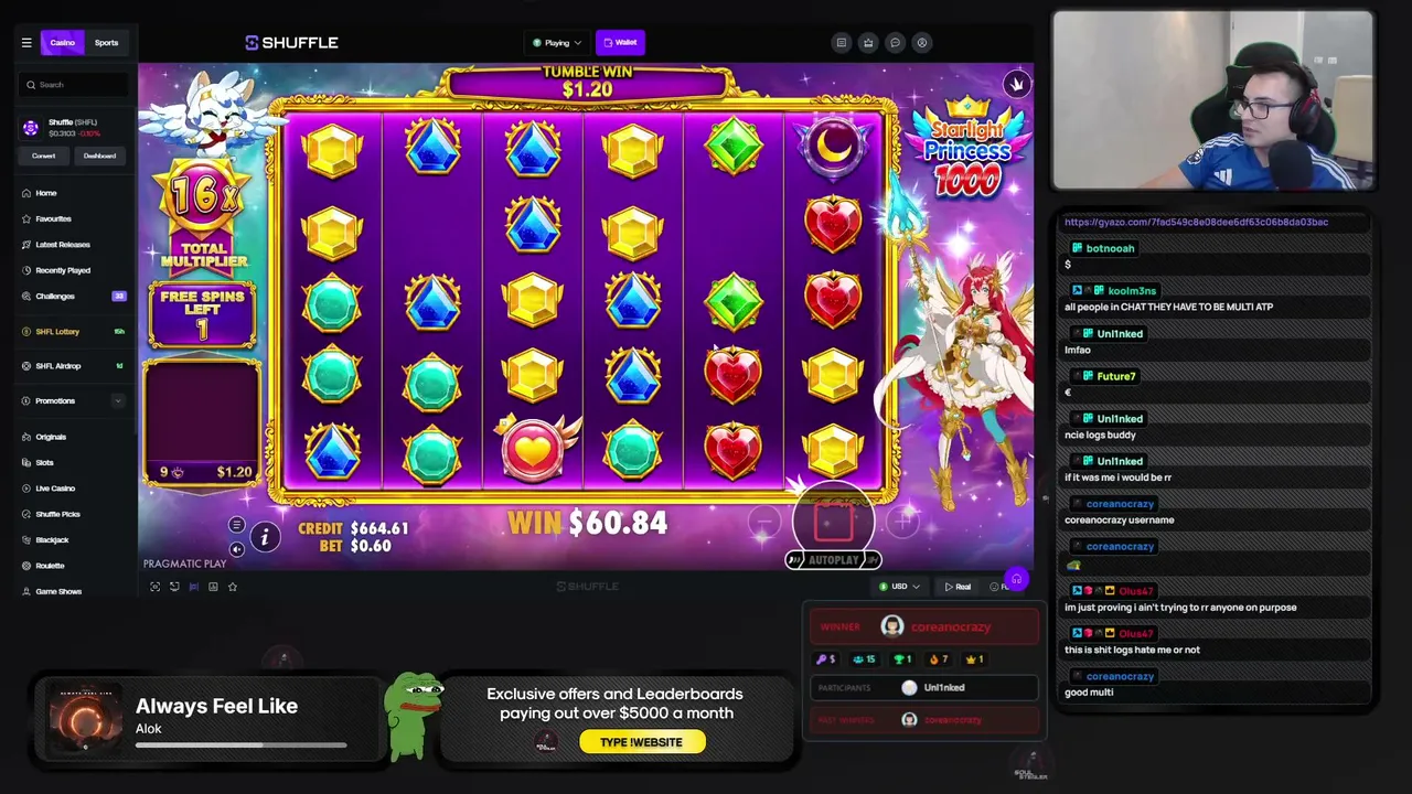 💚I LOVE GAMBLING AND GAMBLING LOVES ME💚 | !website !instagram !tiktok !youtube !shuffle !luxdrop