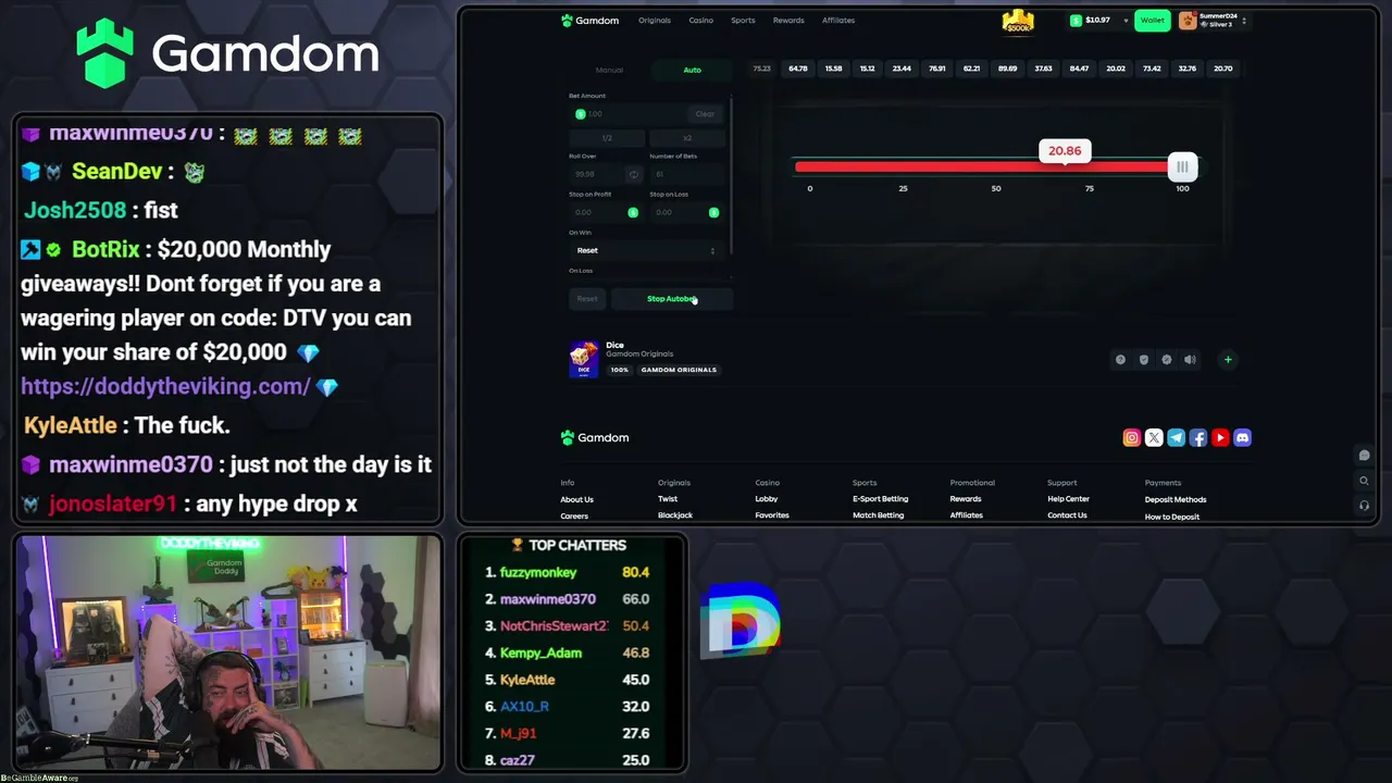 100% Deposit match for new and old Users on code DTV! DAILY GIVEAWAY'S!!!!!! | !Gamdom | !Youtube | !Discord! | !maxwin | !website