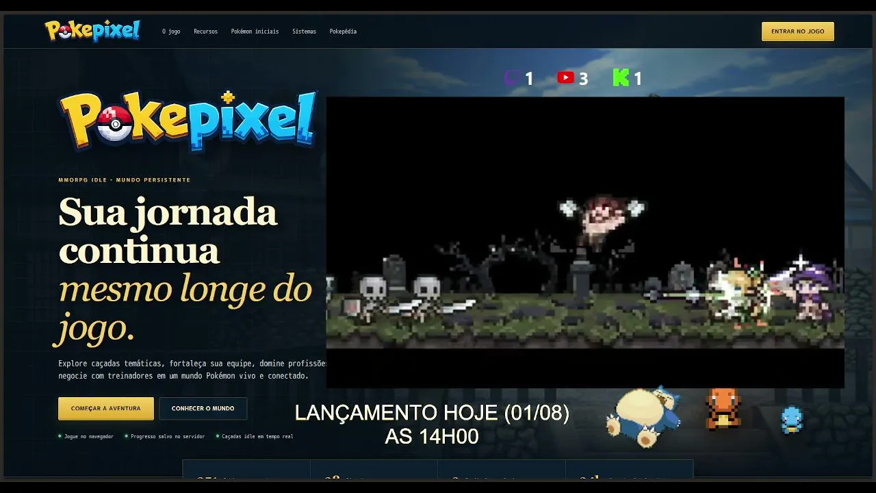 POKEPIXEL - LANÇAMENTO HOJE (01/08) 14H (DORMINDO)