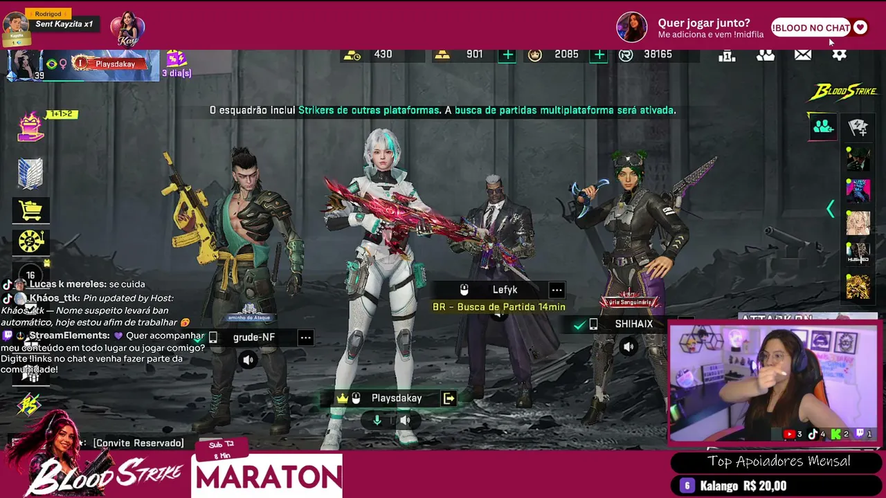 DIA 9 DE SUBATHON! | DE LEVE NA CLÁSSICA | BLOOD STRIKE + RODA DO CAOS !CAOS !LINKS !BLOOD