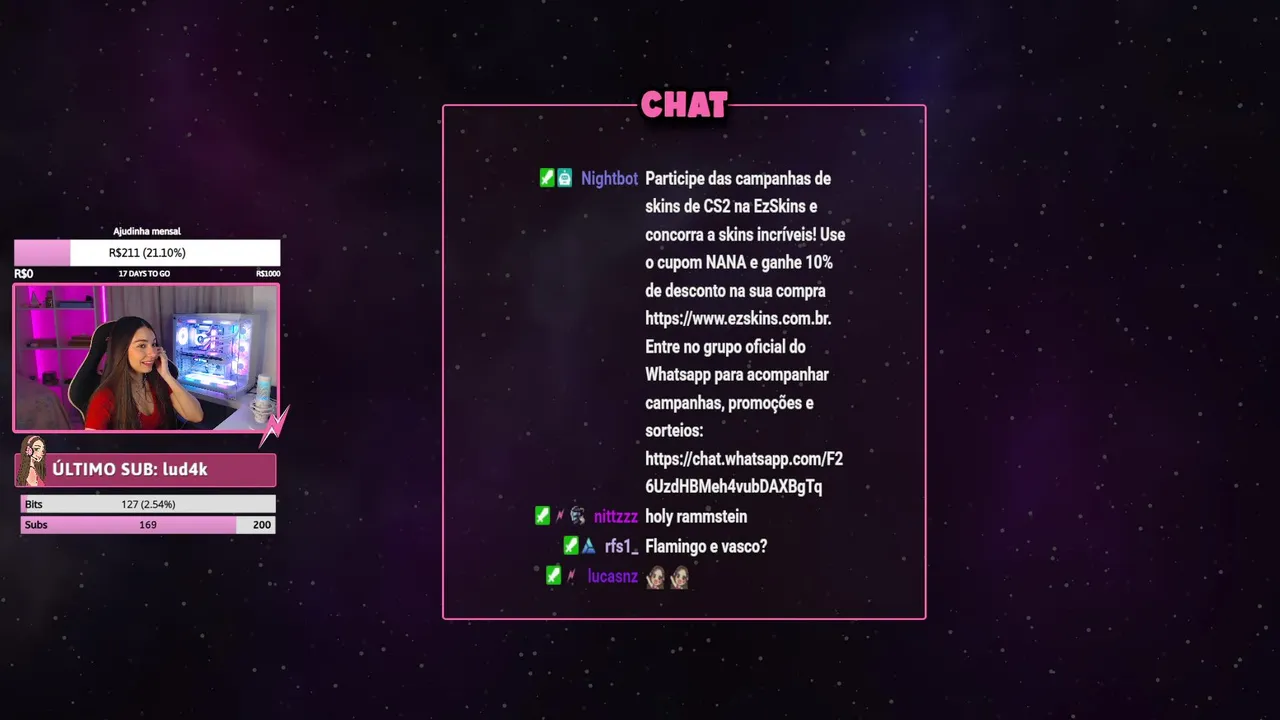 Vem pro CSZIN! Tá rolando sorteio de faca na Ezskins. CUPOM: NANA🩷 !Ezskins