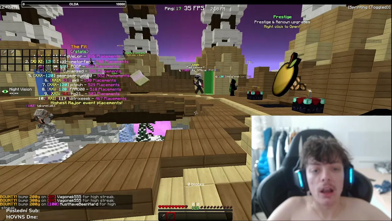 MINECRAFT! SubChat kvuli tomu že mi někdo přišel botovat chat!