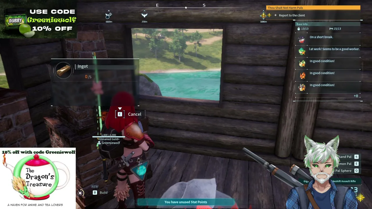 Having fun.  Use Greeniewolf for 10% off at The Dragon's Treasure and dubby.gg.