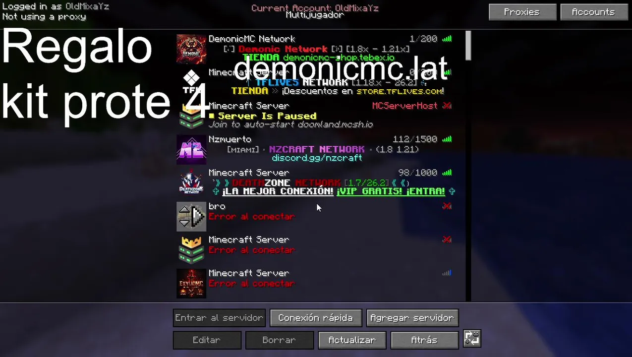 Jugando mi server DemonicMC.lat