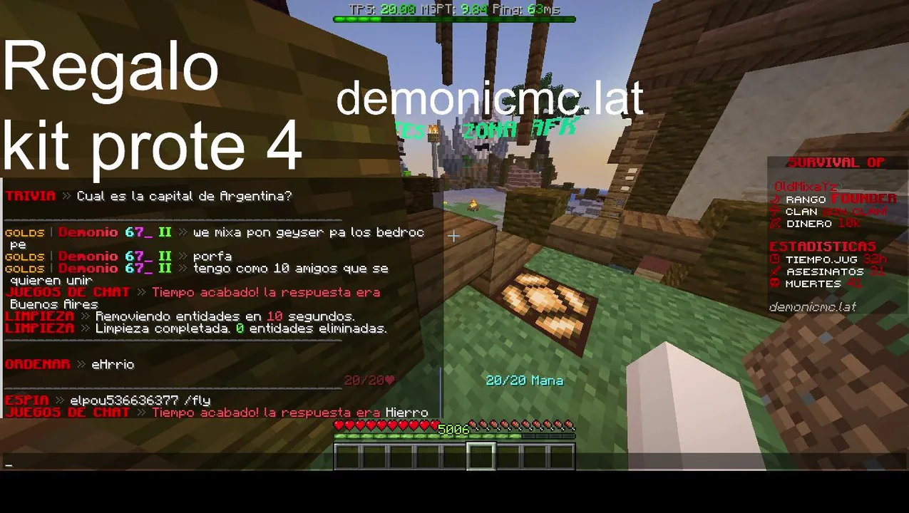 Jugando mi server DemonicMC.lat