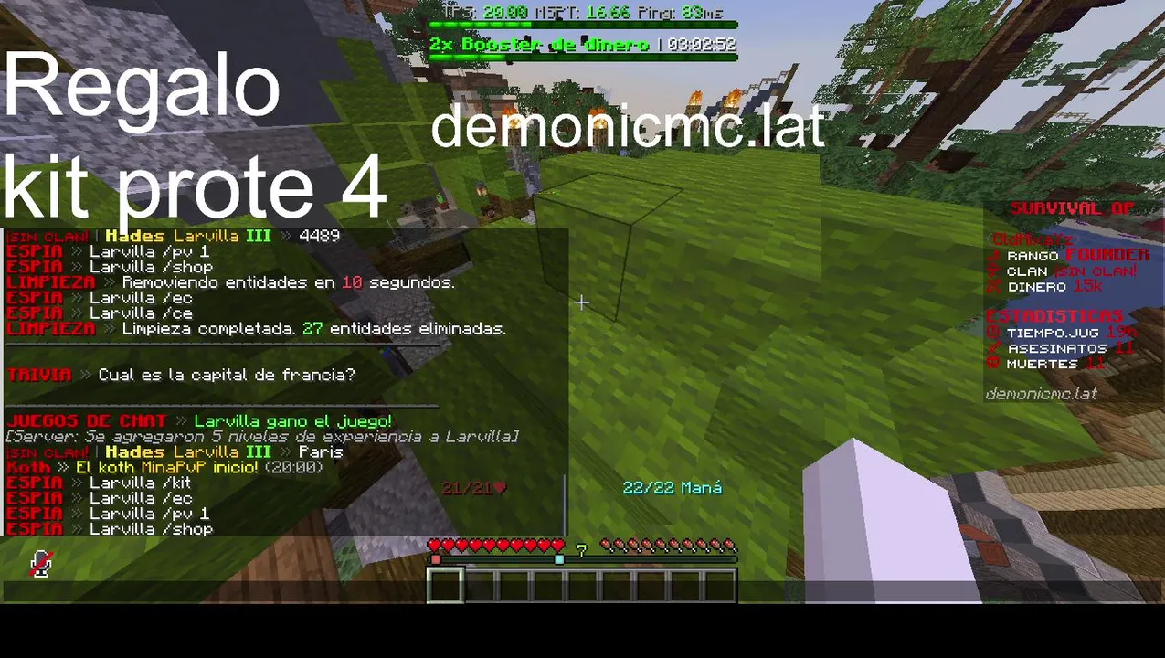 Jugando mi server DemonicMC.lat