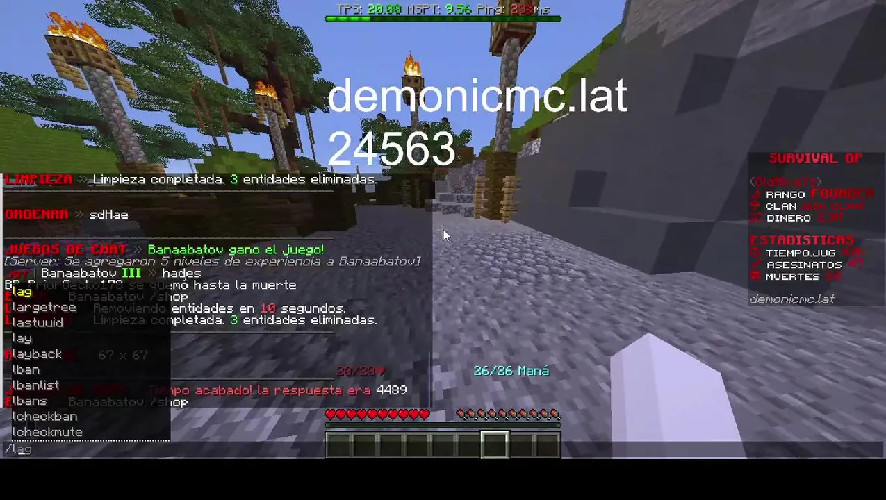 Jugando mi server DemonicMC.lat