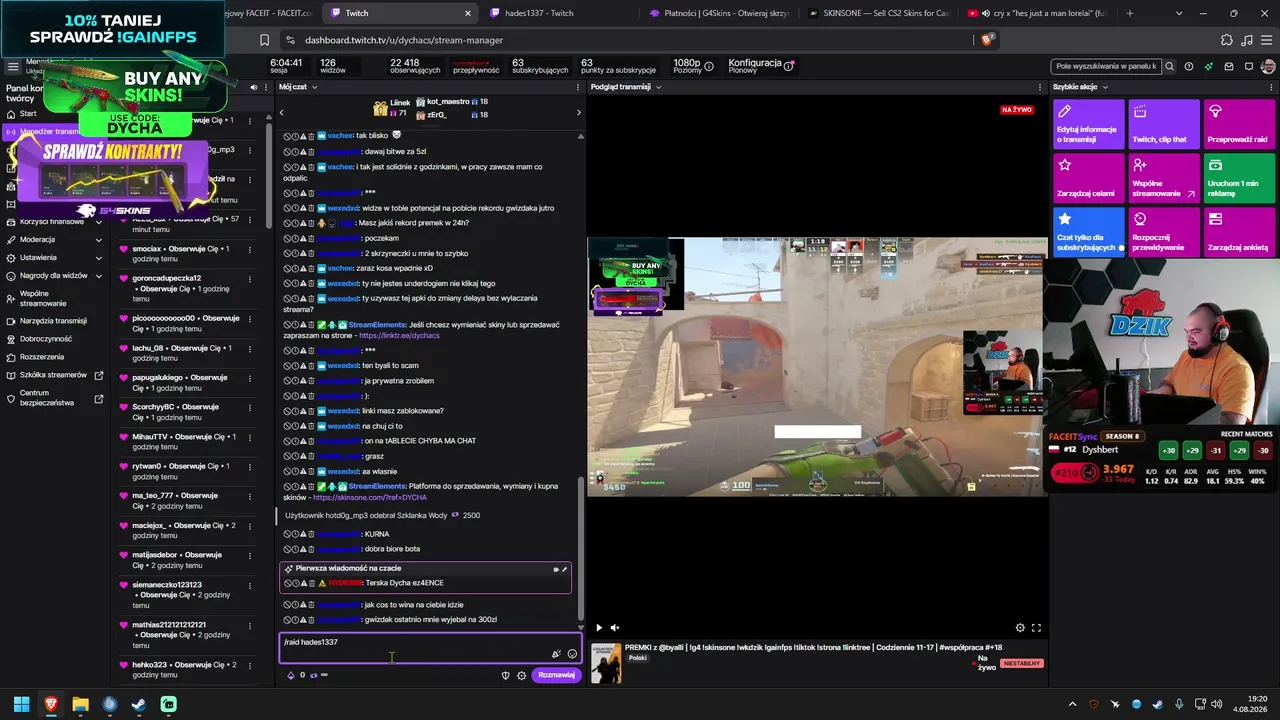 PRZYGOTOWANIA DO NOWEGO SEZONU FACEIT | !g4 !skinsone !wkdzik !gainfps !tiktok !strona !linktree | Codziennie 11-17 | #współpraca #+18