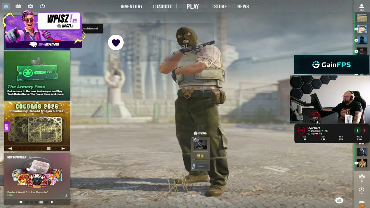 FACEIT PREMKA | !wkdzik !gainfps !tiktok | Codziennie 11-17 | #współpraca