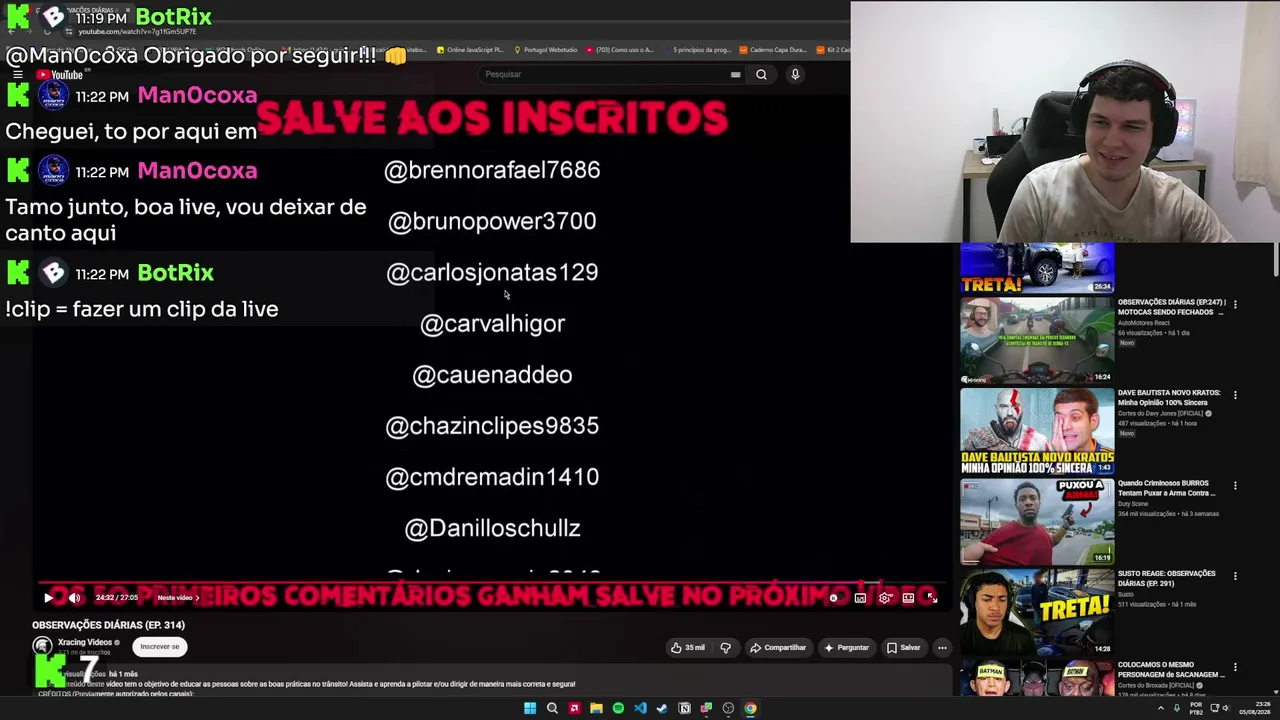 Reagindo a OBSERVAÇÕES DIÁRIAS