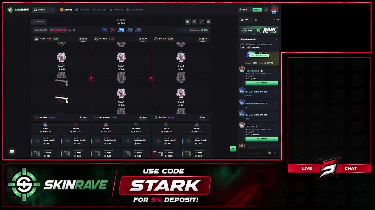Stark - 100T Raw on SkinRave!  / !Discord  / Giveaways