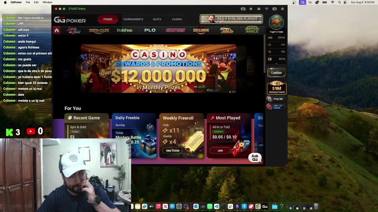 Poker @700 USD Y UN SUE;O