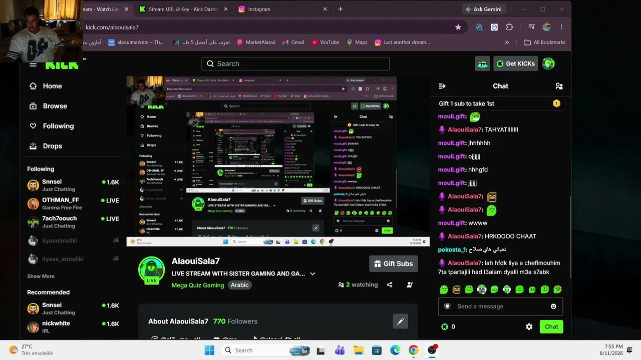 LIVE STREAM WITH SISTER GAMING AND GAM.BLI.NG AND SOME GIFT  MRHBAA BIKOUM @ilyaselmaliki