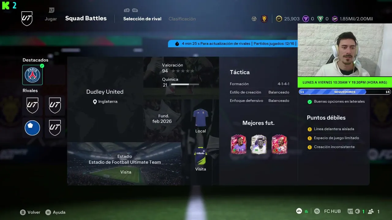 SQUAD BATTLES hasta llegar a ELITE - FC26 - Arrancando el viernesss