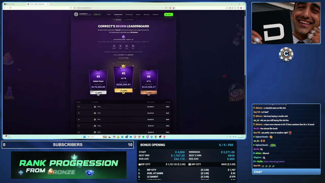 4K START MY LIFE IS OVER I NEED A WIN | Keno & slots !| Degen Code: Correct | SLOTS & BLACKJACK - $20k in leaderboards  FREE MONEY IN DISC