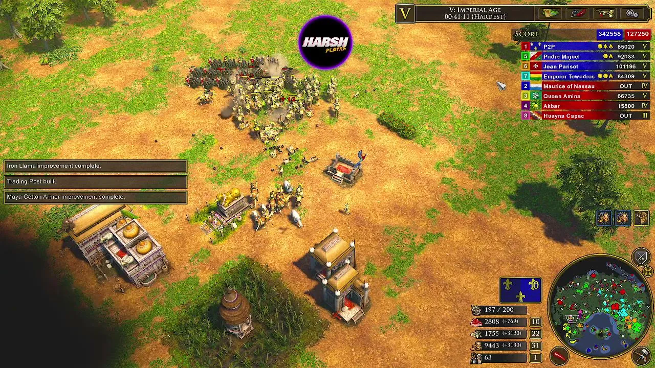Age of Empires 3 Definitive Edition | AI Hard 4v4 | @harshhplays