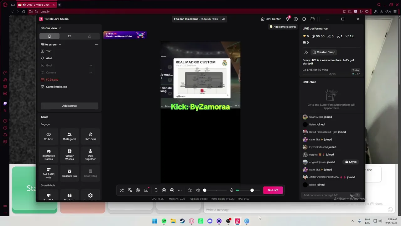 con los cabros Fifa y Chupistream