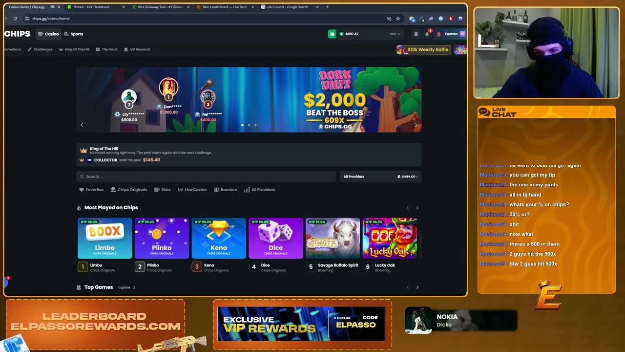 Tipping Viewers 💛 Chips.gg & Rain.gg & CSGOGem & Unbox.gg / $10,000 In Leaderboards ElpassoRewards.com
