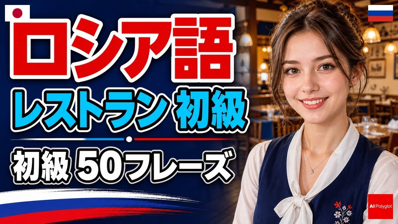 ロシア語 レストラン初級講座｜初心者向け聞き流し・作業用ネイティブ日常会話・外食表現・発音練習