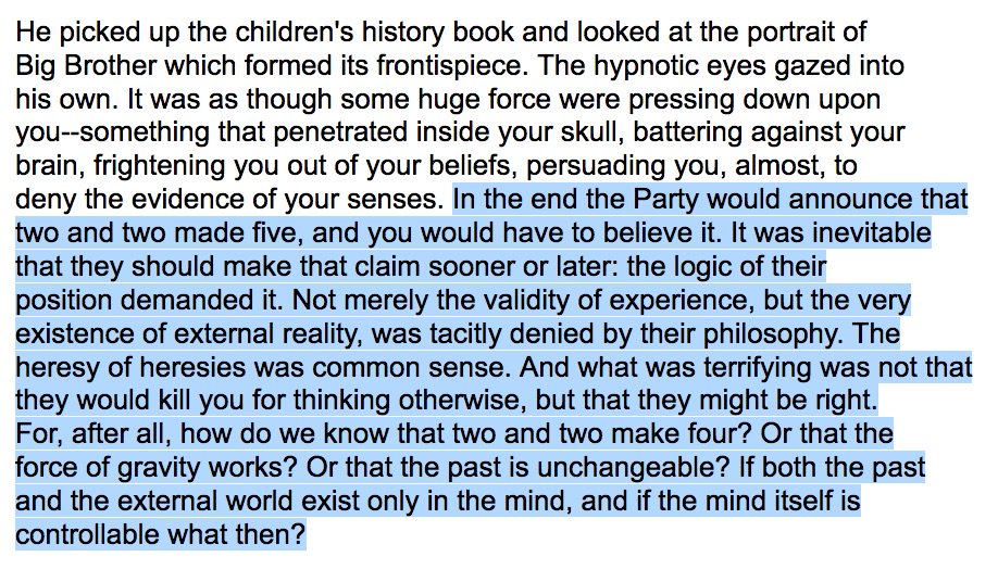 Quote of the day, George Orwell, "1984" 
