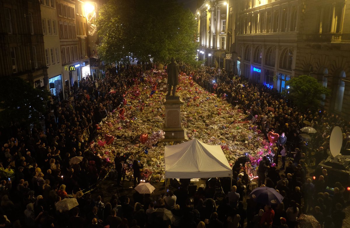 This was the scene at 10:31pm tonight in St Ann's Square. 