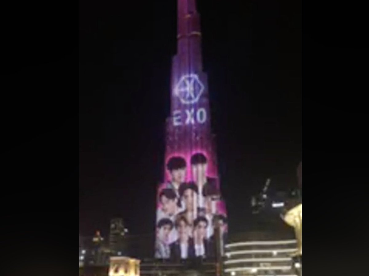 #KPOP group #EXO creates history with its first-ever @BurjKhalifa laser light show in #Dubai! 

Watch video here: https://t.co/OQ1CoYfFD4

@weareoneEXO #weareoneEXO #EXOpower 