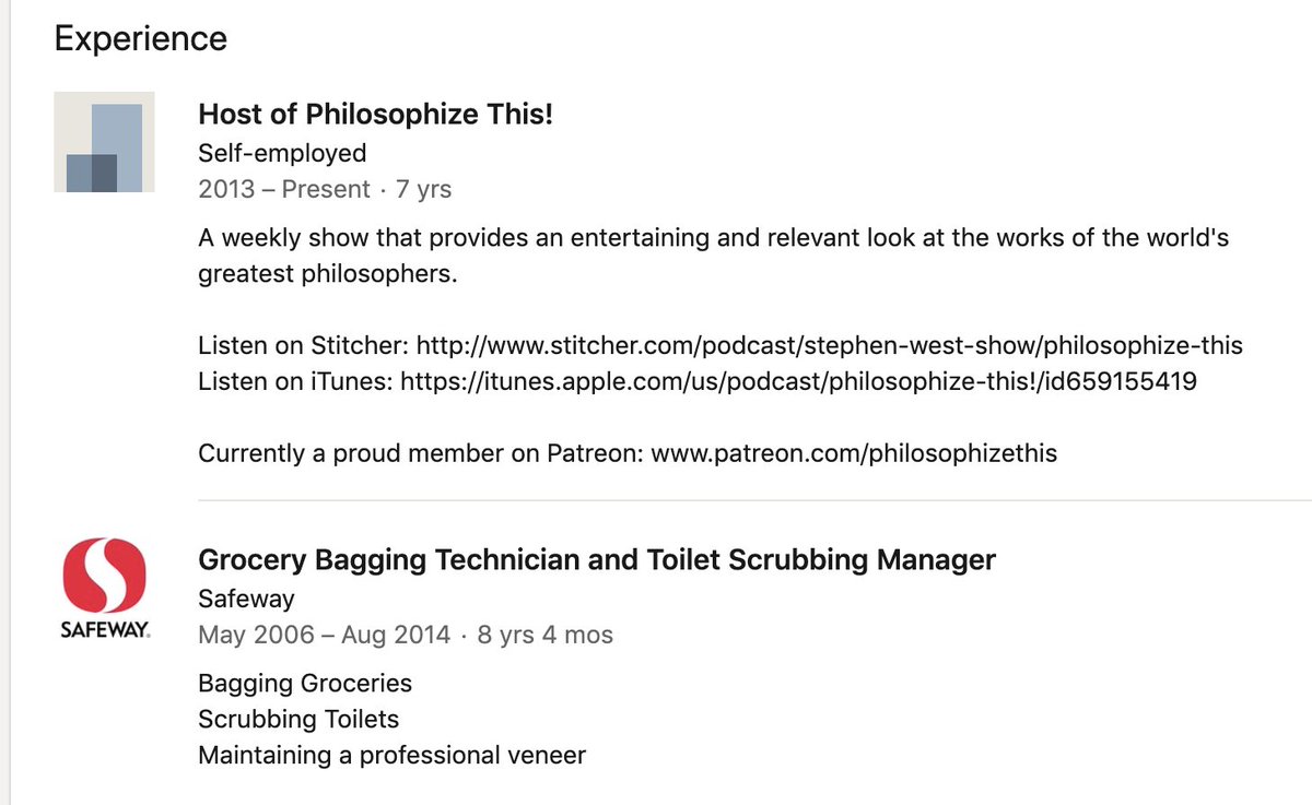 Found a new favorite philosophy podcast, went to look up where the host did his PhD, &amp; instead found this.

I'm endlessly inspired by the idea that people can gain world-class expertise w/o needing approval from traditional gatekeepers, &amp; by the sheer force of will to get there. 