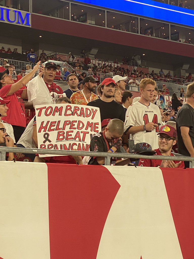 Tom Brady just walked over to this little boy with :33 left in the game, handed him his hat and shook his hand… and the boy broke down in tears. Man, that one got me. 