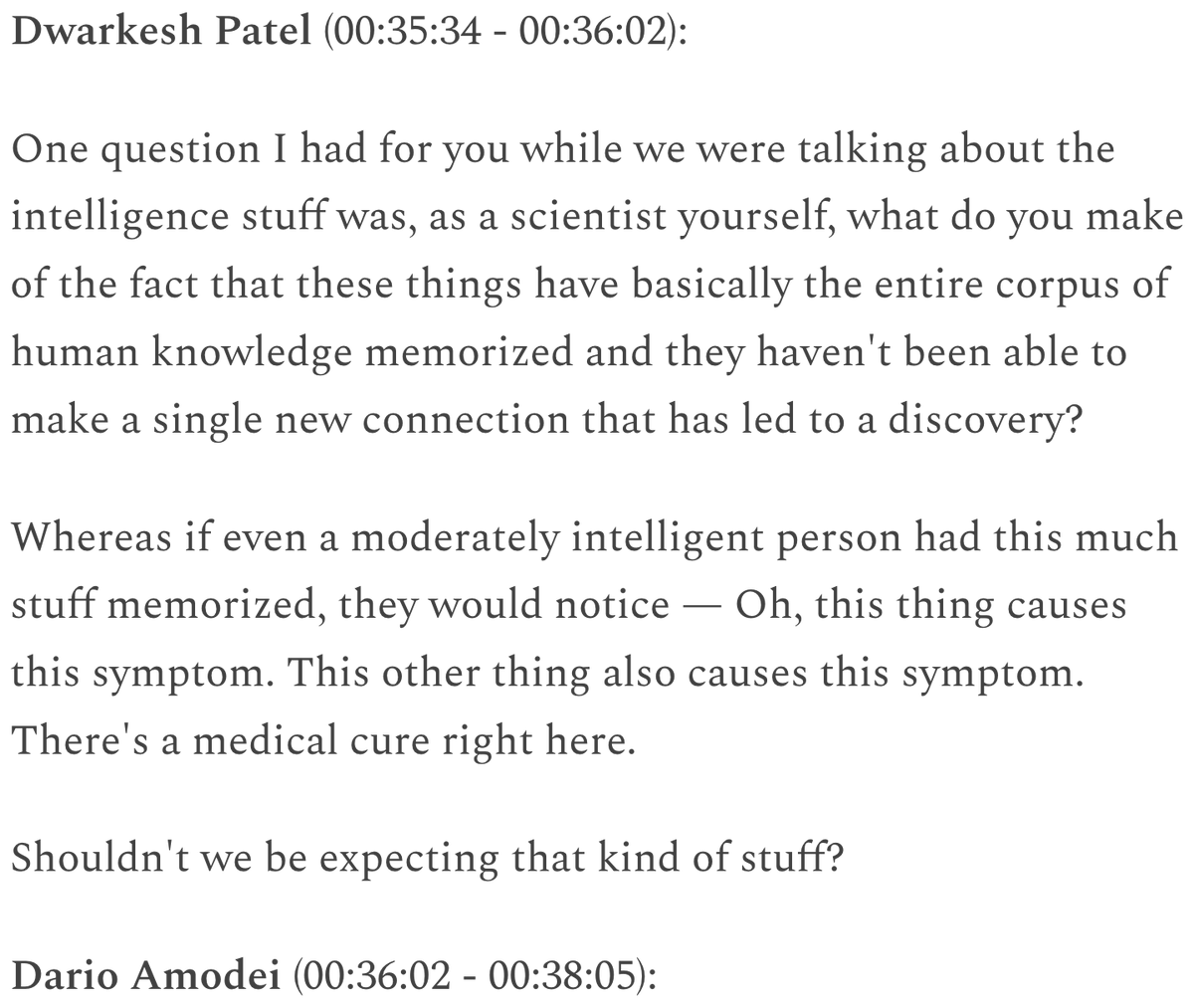 I still haven't heard a good answer to this question, on or off the podcast.

AI researchers often tell me, "Don't worry bout it, scale solves this."

But what is the rebuttal to someone who argues that this indicates a fundamental limitation? 
