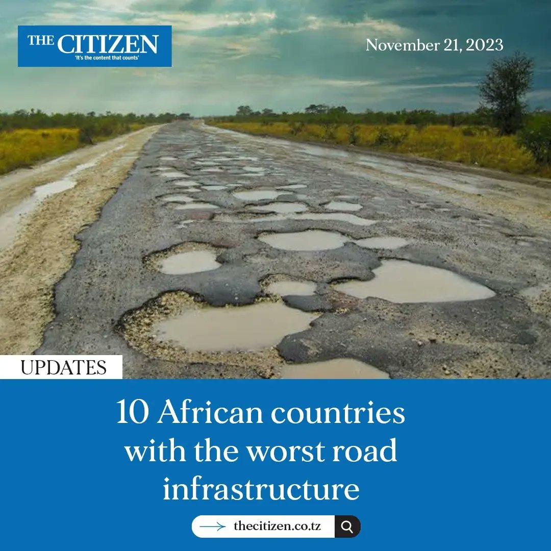 Below are 10 African countries with the WORST road infrastructure

1. 🇷🇼 Rwanda

2. 🇬🇳 Guinea

3. 🇧🇮 Burundi

4. 🇲🇬 Madagascar

5. 🇬🇲 Gambia

6. 🇳🇬 Nigeria

7. 🇬🇭 Ghana

8. 🇨🇲 Cameroon

9. 🇹🇿 Tanzania

10. 🇰🇪 Kenya

Source: IMF 