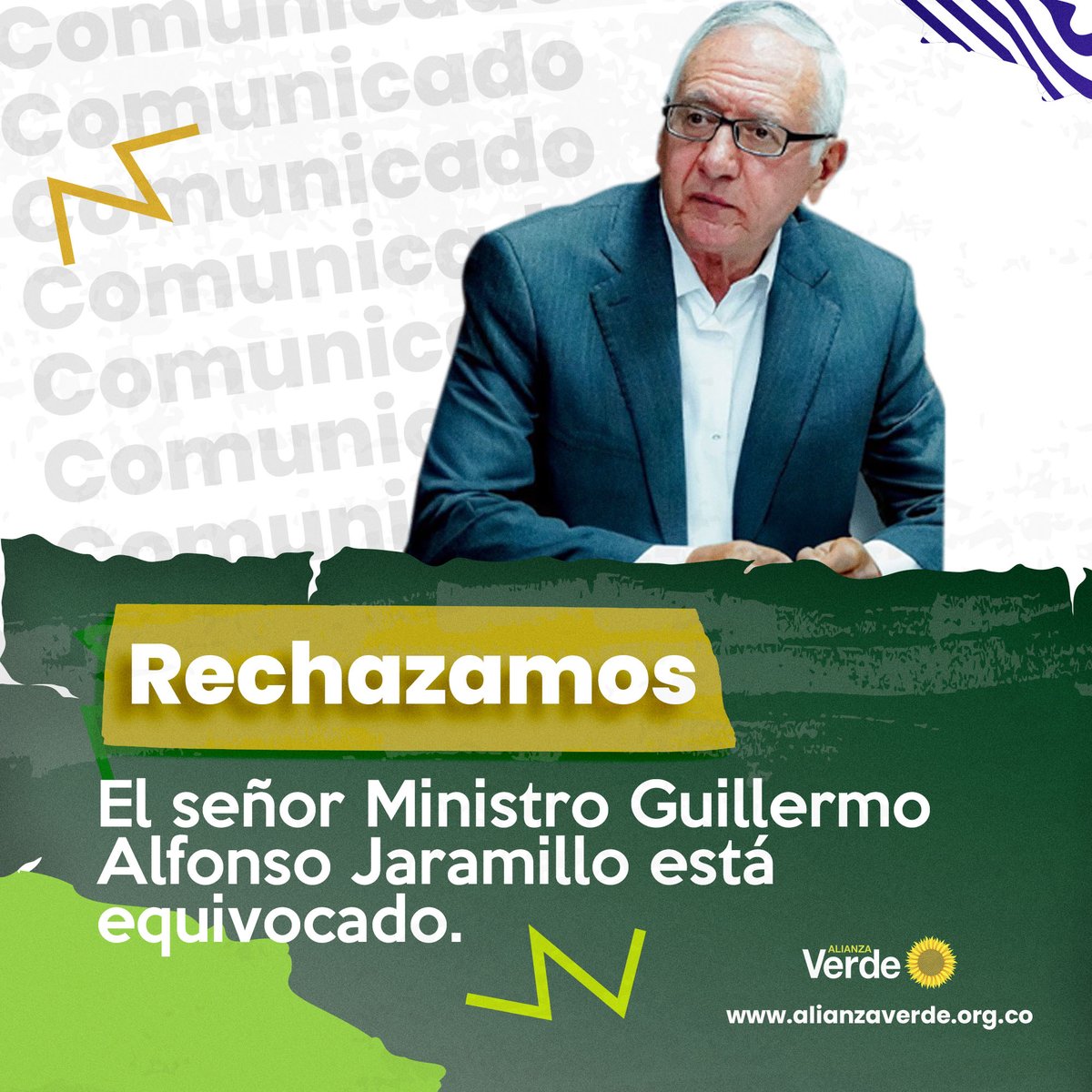 Se equivoca el Ministro Guillermo Alfonso Jaramillo si cree que la participación en el gobierno es moneda de cambio por votos en el Congreso. 

¡No aceptamos su imposición ni la de nadie!

Comunicado completo: https://t.co/4nmzOx8Okn 