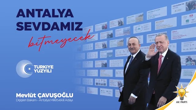 Antalya Sevdamız Bitmeyecek!

Antalya'mıza hizmet bize şereftir…
Başlasın #TÜRKİYEYÜZYILI! 🇹🇷 