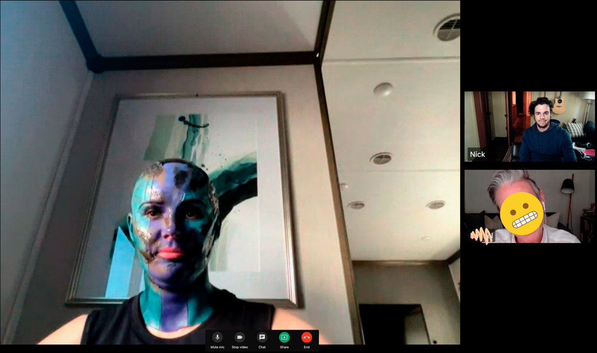 In honour of Guardians of the Galaxy in theaters Friday, here’s a screenshot of the time I forgot I had scheduled a COUPLES THERAPY session on a day we were shooting. #GuardiansOfTheGalaxyVol3 