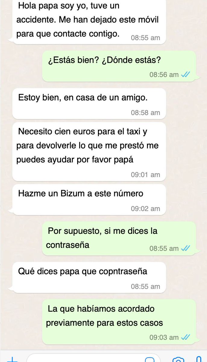 Para evitar las estafas por WhatsApp haced preguntas de seguridad como yo. Seguidme para más consejos contra la ciberdelincuencia. 