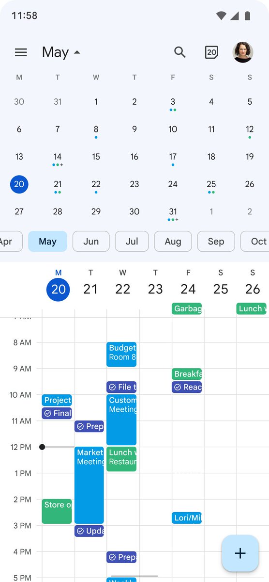 New in the #GoogleCalendar app — move between months more quickly with new month chips! 