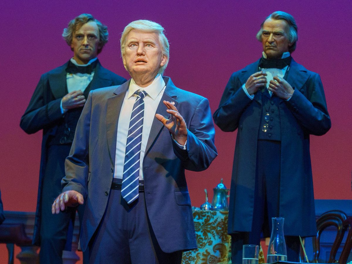 The biggest conspiracy theory I believe is that in 2016 Disney hastily made made their animatronic Hillary Clinton into Trump 