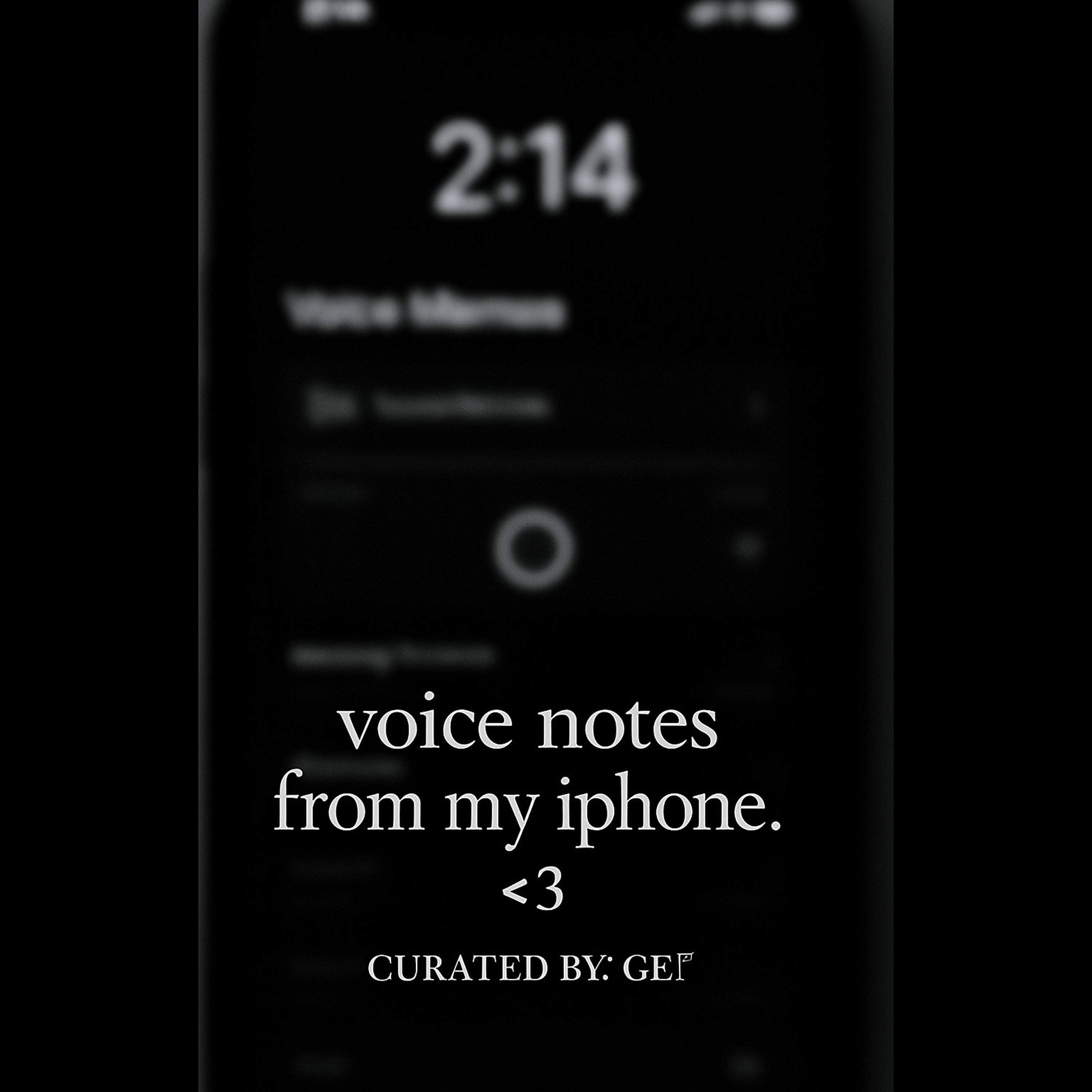 voice notes from my iphone. - curated by: Gei'.